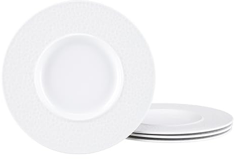Creatable, 25148, Serie Show Time Hammer, 4-teiliges Geschirrset für 4 Personen, Tellerset aus Porzellan, spülmaschinen- und mikrowellengeeignet, Made in Europe