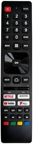 RUOVANL Replacement TV Remote Control SHW/RMC/0137N, Compatible with Sharp Aquos Android Smart TV T-C32FH2KF2AB, Handheld Controller for Home Television