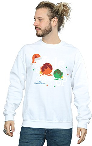 National Lampoon's Christmas Vacation Men's Yule Crack Up Sweatshirt Medium White