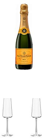 Veuve Clicquot Brut Champagner 0,375 Liter + Stölzle Power Champagnerkelch 1 Stück - 1590029 + Stölzle Power Champagnerkelch 1 Stück - 1590029