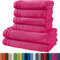 Erwin Müller Handtuchset, Frottierset Heidelberg 6-TLG. 100% Baumwolle pink - leichte Qualität, saugstark, schnelltrocknend, kompakt - ideal für Sport, Strand, Reisen