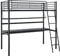 Habitat et Jardin - Lit Mezzanine avec Bureau 90 x 190 cm Noir - Cadre de Lit avec Protection Contre Les Chutes et Sommier Inclus - Lit en Métal avec Échelle pour Adultes et Enfants