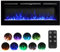FIDOOVIVIA Electric Fireplace, 40Media Wall Fireplace with 9 LED Flame Colour Effect & Remote Control, Electric Fire Recessed and Wall Mounted, 2 Heat 900W&1800W, Overheat Protection, Log Set&Crystal