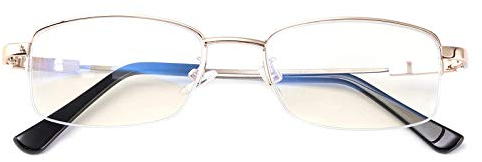 LINPING Progressive Multifokal Lesebrille Blaulichtfilter Brille Computerbrille für Frauen Männer Anti Müdigkeit Multi Fokus Intelligenter Zoom Titanlegierung Vergrößerung Presbyopie (+1.00, Golden)