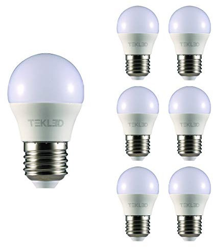 TEKLED® G45 Golf Ball LED Bulbs | E27 Edison Screw | Energy Saving 5W Light Bulb 40W Incandescent Bulb Equivalent | 4000K 400LM NONDIMMABLE | 6-Pack | Cool White