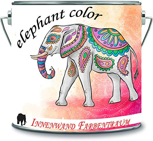 elephant color Peinture murale d'intérieur multicolore très couvrante sans solvant 1 x peinture opaque (1 litre, turquoise)