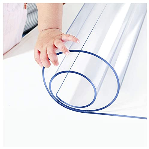 TMGJ Transparent PVC Folie Tischdecke 3mm Tischfolie Schutzfolie Tischschutz Wasserdicht, Abwaschbar,Für Restaurant,Garten,Esszimmer,Büro,Unterstützung Der Anpassung(Size: 50x50cm/20x20in)