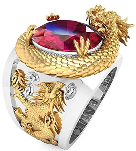 CXWK Bague Dragon Sculpté Dominatrice pour Hommes 3D Bague de Style Européen et Américain en Trois Dimensions Bijoux De Mode Fête