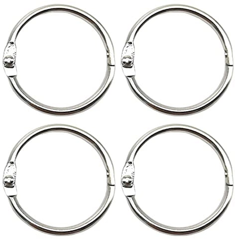 Ruidee 20 Stück Metallblatt Ringordner 45 mm Schlüsselanhänger Buchringe Ringbindung Ringe für Vorhang Ringe mit Metallscharnier Schlüsselanhänger Ring (HYQ/45mm)