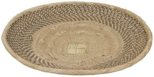 Korbschale in Verschiedene Größen Handarbeit aus SIMBABWE Afrika Deko sehr hochwertige geflochtene Korbschale mit hellem Rand, 40cm