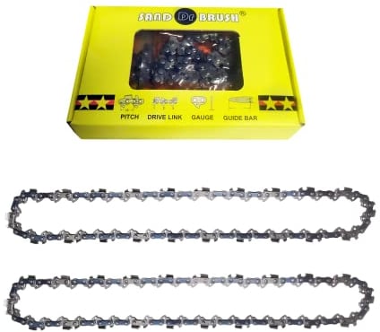 Catena per Motosega 14 Pollici Motosega,Catena di Ricambio da 14 pollici 2 pezzi Accessori per Motosega,3/8, 0.05(1.3mm),50DL,Catene Lunghezza 46cm,Piastra Guida Lunghezza taglio 35cm,legno da Sega