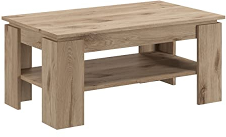 xonox.home Tisch Titan Couchtisch Wohnzimmertisch Tisch Wohnzimmer Sofatisch Beistelltisch in Nox Oak. ca.100x45x60 cm mit Ablageboden