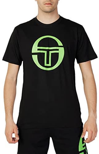 Sergio Tacchini Big Logo Fluo TS Schwarz Acid Grün M, Schwarze Säure