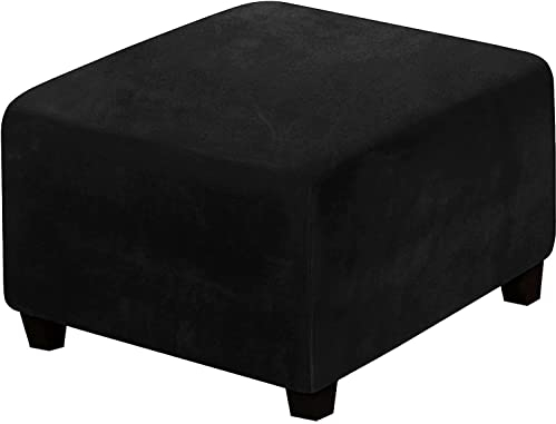 Housses de Pouf en Velours Housses de Pouf carrées extensibles Housse de Repose-Pieds antidérapante Avec Fond élastique Housse de Pouf Housse de Rangement pliante amovible Pour Tabouret (Color : H)