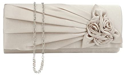 EVEOUT Pochette e Clutch Borsa da Donna Fiore Raso Borsa a tracolla Borsa da sposa per il matrimonio Festa Ballo studentesco