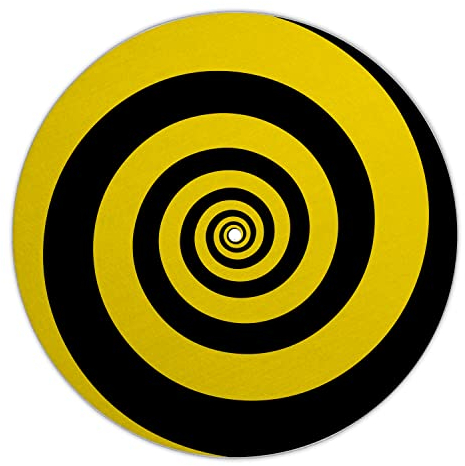 Next Ferry - Slipmat - Spirale gelb - Plattenspieler Matte aus Filz - Slipmats für Dj's - Plattentellerauflage für alle Plattenspieler Turntables - gedruckt in Deutschland