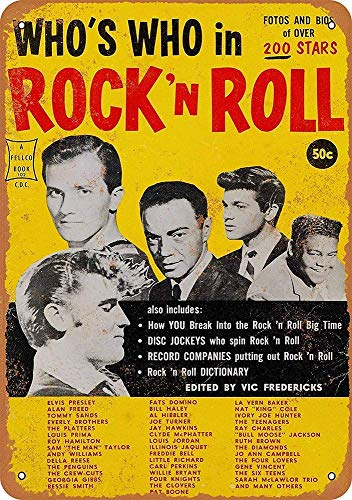 20 x 30 cm Who's Who in Rock 'N Roll Blechschild Bar Retro Wanddekoration Poster Home Club Tavern Wand Door Ornament Aluminium Schild