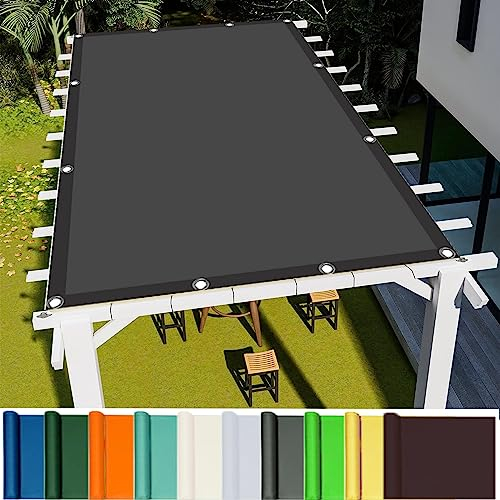 Sonnensegel Rechteck 5 x 7 m Wasserdicht PES Polyester Camping Schattenspender Sonnensegel mit Ösen für Garten Outdoor, Dunkelgrau