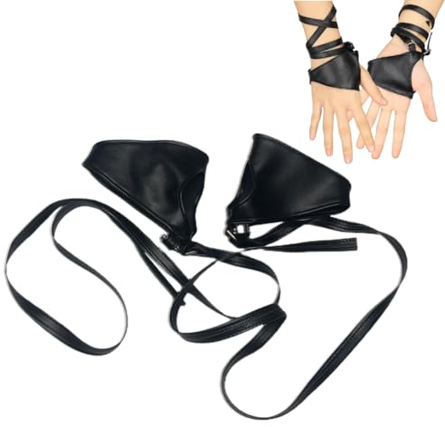 GNHG Fingerlose Handschuhe Damen, Steampunk Damen, Fingerlos Halb Handschuhe, Damen Punk Leder Handschuhe Schwarz Half Palm Fingerlose Handschuhe Gothic Rock Handschuhe(2 Stück)