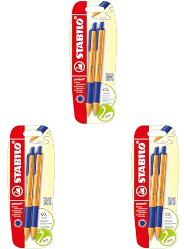 Druck-Kugelschreiber - STABILO pointball - 3x 2er Pack - blau