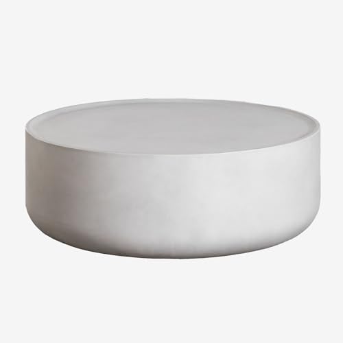 SKLUM Runder Garten-Couchtisch aus Zement (Ø80 cm) Darwys Eiszeitliches Grau