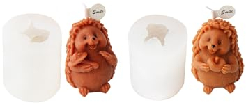 Xidmold 2 Stück Igel Kerzenform Seifenform 3D Igel Silikonform für Fondant, Schokolade, Tortendeko, Sojawachs Kerzen, Seife, Gips, Epoxidharz, Handwerk