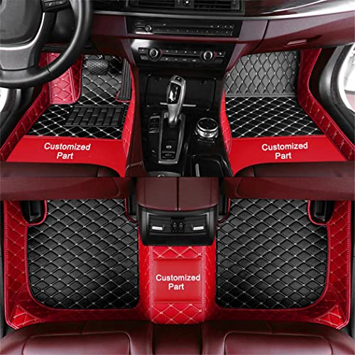 Anpassen Fußmatten für Mazda CX3 CX5 CX7 CX9 CX30 Mazda 2 3 5 6 PU-Leder Auto Fussmatten Set Allwetter wasserdichte rutschfeste Teppich?Rot und Schwarz?