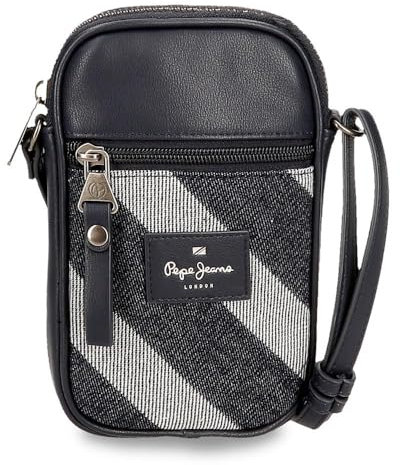 Pepe Jeans Celine Umhängetasche, Blau, 11 x 17,5 x 2,5 cm, Polyester mit Kunstlederdetails von Joumma Bags, blau, Umhängetaschen Handyhalterung