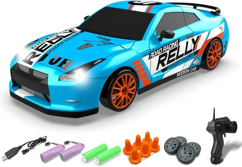 SDMAX 1:24 Scale RC Drift Car, 10MPH 4WD High-Speed RC Car With LED Lights, Sporty Design, Racing Sport Toy For Boys, Girls, Kids Gift