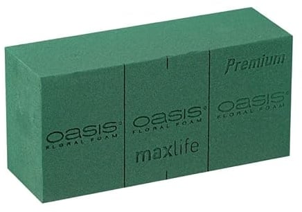 Oasis® Premium MaxLife Steckschaum Ziegel, 10er Box - Frischblumensteckschaum speziell für große & schwere Blumen, Blumensteckschaum, Steckmasse, Steckmoos zum Basteln und Gestalten von Gestecken