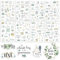 BETESSIN Hochzeit Aufkleber Gästebuch Hochzeit Sticker Fotoalbum Aufkleber 240 Motive Scrapbooking Sticker Eukalyptus Grün Vintage Umschlag Sticker Bullet Journal Sticker Hochzeitsdeko