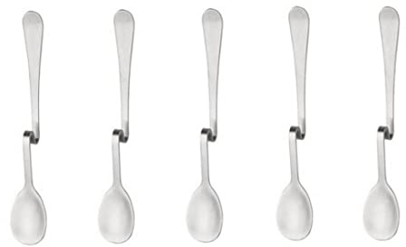 SMELEYOU Hanging Coffee Spoon S Shape Stainless Steel Bending Spoon Long Teaspoons Hang on Cup Spoon 5PCS
