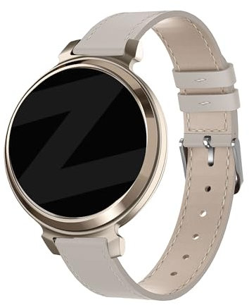 Bandz Lederarmband 'Classic' - Echtlederarmband 14mm passend für Garmin Lily 2 (nur zweite Version) - Beige