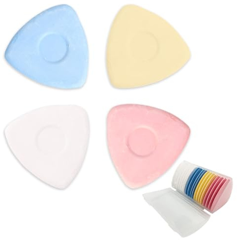 Farbenfrohe Schneiderkreide - 20 Stück Nähkreide in der 2 Unsichtbaren Box - Stoffkreide, Ideal zum Markieren von Stoffen, Quilten und Handarbeiten (Gelb, Rosa, Blau, Weiß)