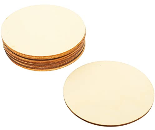 Lurrose 30 Piezas de Tableros de Madera Contrachapada Redondos Y Lisos Recortes de Madera de 80 Mm Recortes para Manualidades sin Terminar