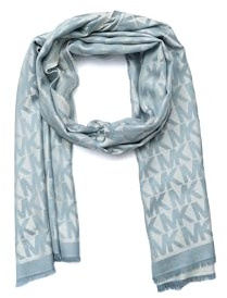 Michael Kors Damen Mk Charm Colorblocked Lws Scarf, Stylish Fashion Accessory for Cold Weather Schal, Chambray, Einheitsgröße