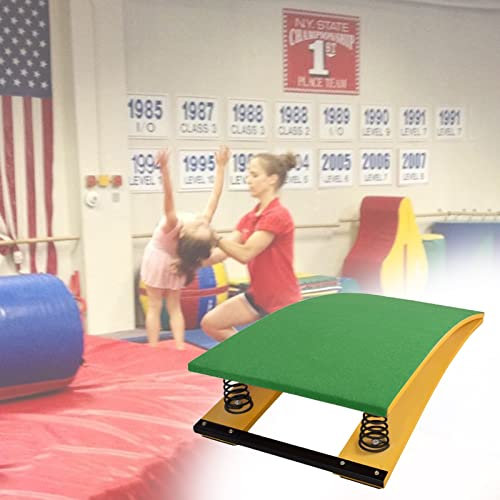 HCZKIUJY Gebogenes Gymnastik-Sprungbrett mit 2 Federn, Hartholz-Sportgerät für die Schule und zu Hause, Sprungbrett für Gymnastik-Trampolin