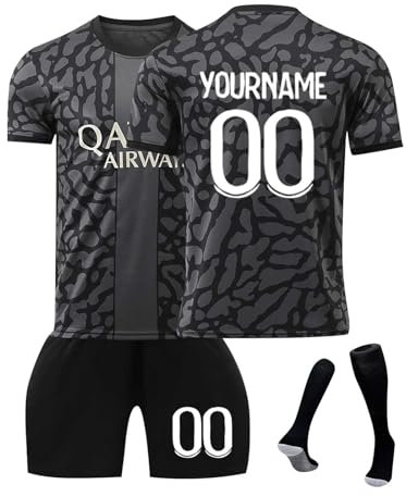 Personalisiertes Fußball Trikots Set 25/24 Hause/Auswärts Fußballtrikot Strips Fussball Trainingsanzug Sportshirt Junge Football Training Tshirts Shorts und Socken Anzug mit DIY Name Nummer 06