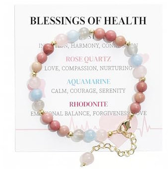 Emibele Schwangerschaft Geschenke für werdende Mama, Kristall-Armband erste Zeit Mom Geschenke, Heilung Naturstein Armbänder für Mama zu sein, spirituelle Armband Schwangerschaft Must Haves