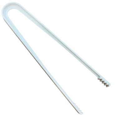 JAPITELSA | Pack de Pinzas de Plástico para Alimentos, Hielo, Gominolas, etc. - 16 cm - Resistentes y Reutilizables (Colores Beige, Blanco y Negro) (12, Blanco)