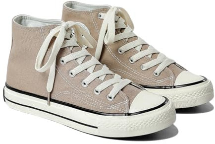 SIUSUMFO Adulto Zapatos De Lona Hombre Sneakers Alta Clásico Zapatillas de Deportivos Running Casuales Zapatos Atléticos 40.5 EU Gris