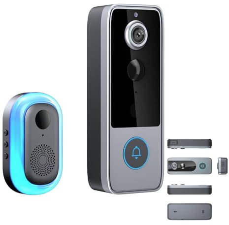 GuardianBell Pro – Smart WiFi Doorbell & Security Cam in One, Motion Alerts, Live View and Two-Way Audio, Auto Snapshots, Local Recordings, Easy Installations (#B)