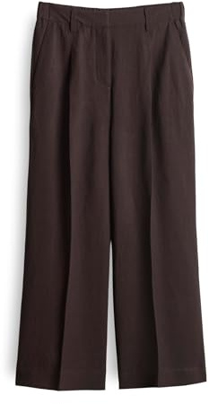 someday Damen Culotte | Culotte CELINO Cropped Wide aus Viskose Leinen Mix Dark Espresso, 38