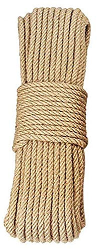 BgnEhRfL Seil, Schnur, Juteseil, 50 m gedrehtes Hanfseil, multifunktionale, solide geflochtene Juteschnur, for Klettern/Landschaftsbau/Dekorationen/Tauziehen(8mm)