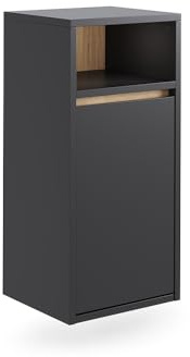 Vicco Mobiletto da bagno Viola, Grigio/Artisan, 38 x 80 cm con cesto portabiancheria