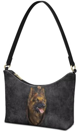 Nittanovaca Schultertasche mit Tierdruck, mit Reißverschluss, Leder-Unterarmtasche für Damen, Mini-Hobo-Tasche zum Einkaufen