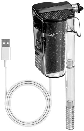 Aquarium-Außenfilter 250 l/h, DC 5V 2,5 W Leiser Slim Aquarium Filter, Hängend Externer-Filter mit einstellbarer Durchfluss für 5-Gallonen-Mini-Kaltwasser- oder Tropenaquarien (Dicke bis zu 0,5 cm)