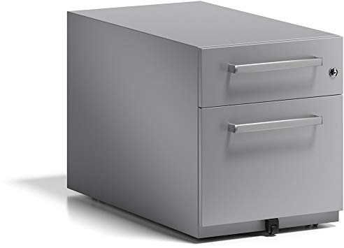BISLEY Rollcontainer Note mit Griff, 1 Universalschublade, 1 HR-Schublade, Metall, 355 Silber, 77.5 x 42 x 49.5 cm