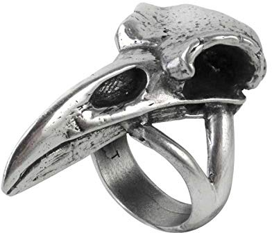 Gothic Batcave Biker Rocker Ring Rabenschädel Rabe Raben Corvus Corax ALCHEMY (68 (21.6))
