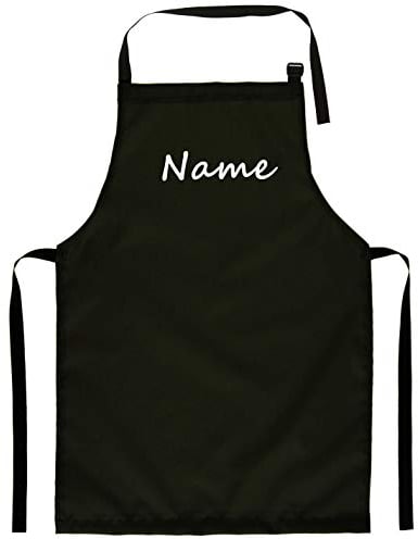 Ferocity Personalisierter Kinderschürze Kind Malschürze Kunstkittel Kochschürze Apron Werkschürze mit einem motiv schwarz Name [074]